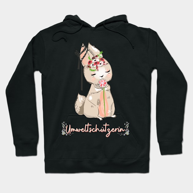 Hase Schleife Umwelt Schutz Prinzessin Blumen Süß Hoodie by Maggini Art